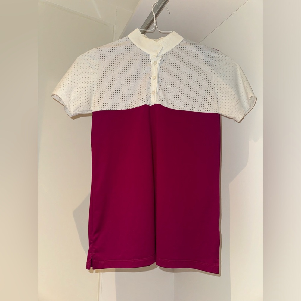lago Women's Short Sleeve Show Shirt Equestrian Riding Shirt Size Medium